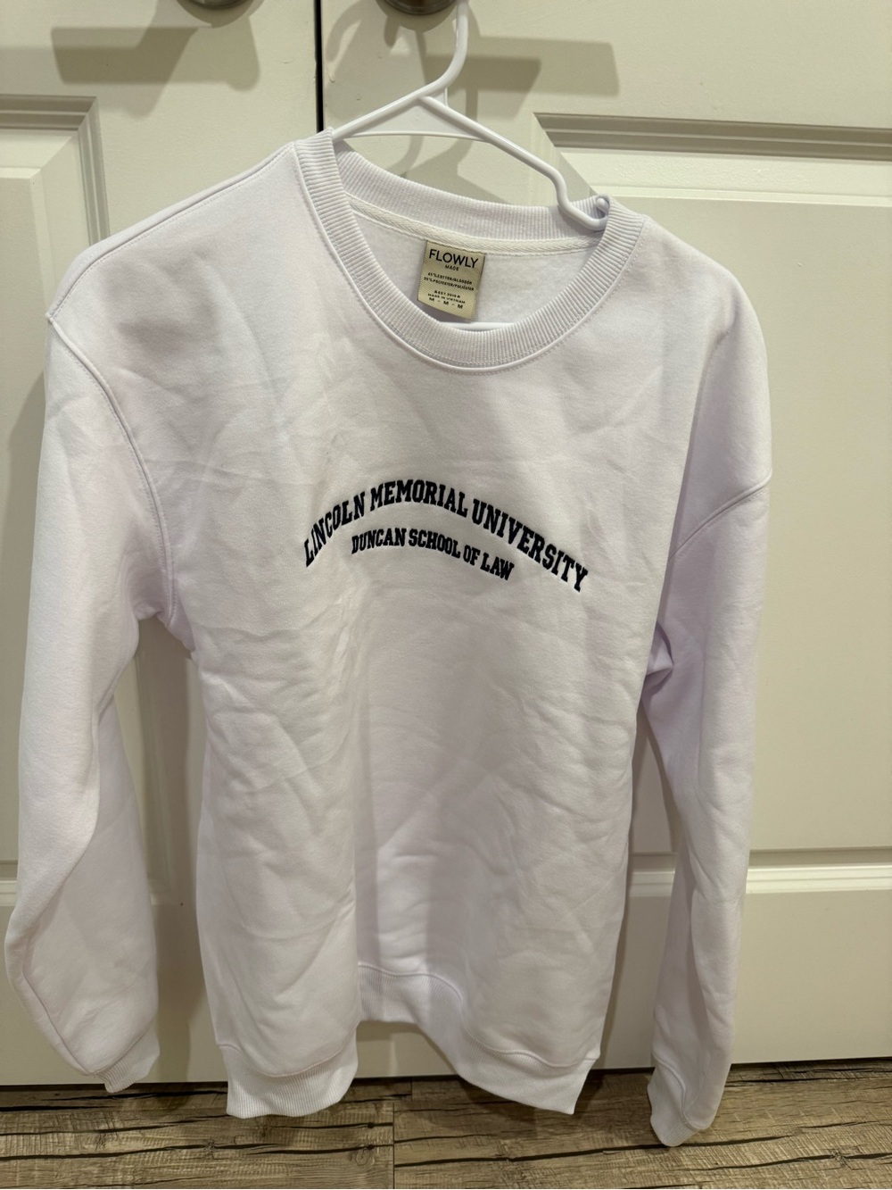 Lincoln Memorial University White Crewneck Sweatshirt by Flowly